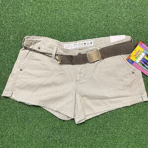 Vintage Y2K 2000s NWT Mudd Khaki Cargo Utility Style Low Rise Shorts Sz 11
